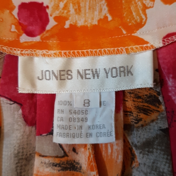 Jones NY vintage floral silk short set sz 4 8 *V - Picture 7 of 8
